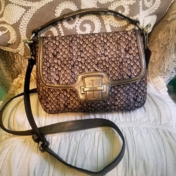 coach snake print purse